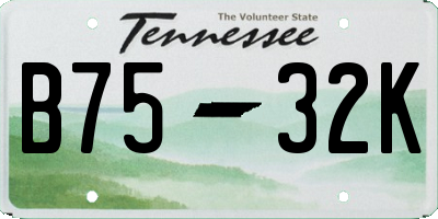 TN license plate B7532K