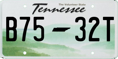 TN license plate B7532T