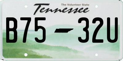 TN license plate B7532U