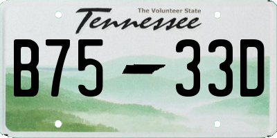 TN license plate B7533D