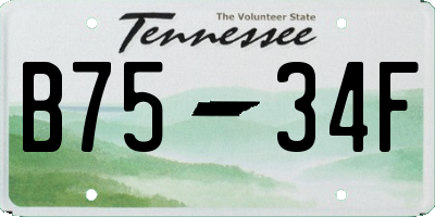 TN license plate B7534F