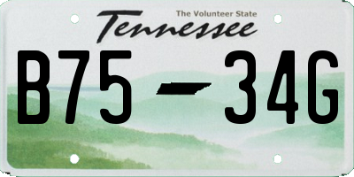 TN license plate B7534G