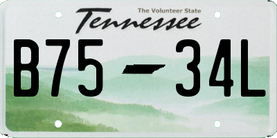 TN license plate B7534L