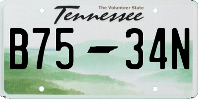 TN license plate B7534N