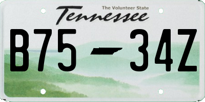 TN license plate B7534Z