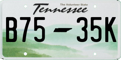 TN license plate B7535K