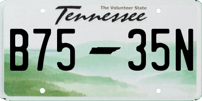 TN license plate B7535N