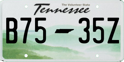 TN license plate B7535Z