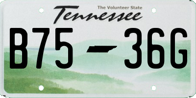 TN license plate B7536G