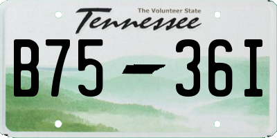 TN license plate B7536I