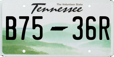 TN license plate B7536R