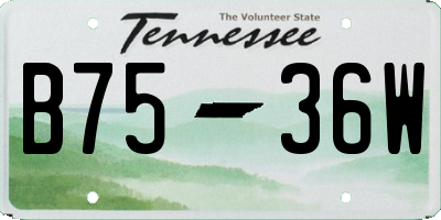 TN license plate B7536W