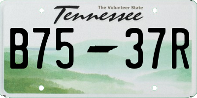 TN license plate B7537R