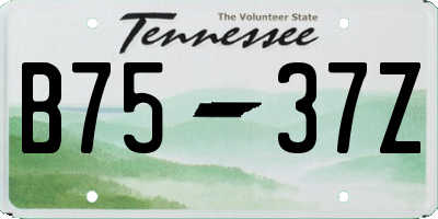 TN license plate B7537Z