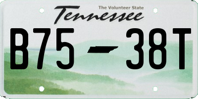 TN license plate B7538T