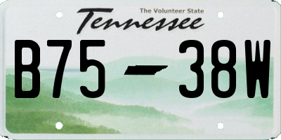TN license plate B7538W