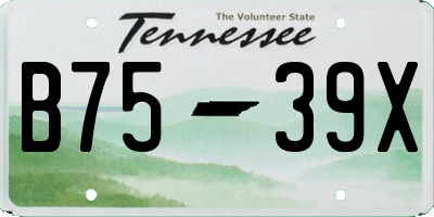 TN license plate B7539X