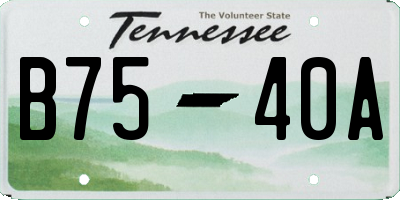 TN license plate B7540A