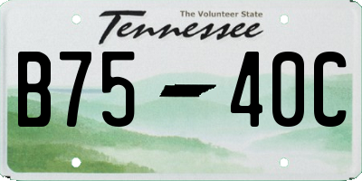 TN license plate B7540C