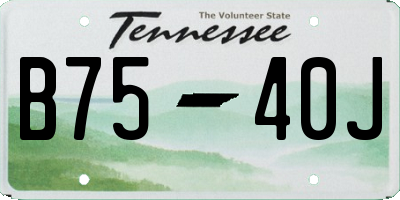 TN license plate B7540J