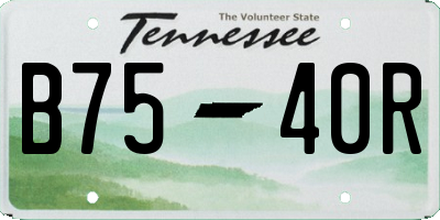 TN license plate B7540R