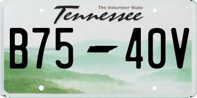 TN license plate B7540V