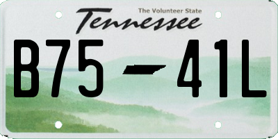TN license plate B7541L