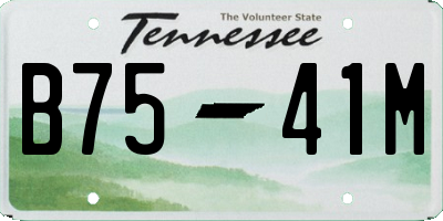 TN license plate B7541M