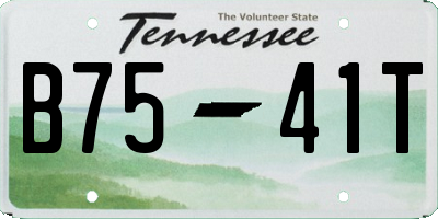 TN license plate B7541T