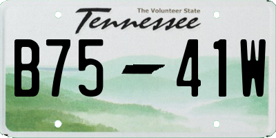 TN license plate B7541W
