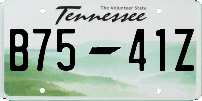 TN license plate B7541Z