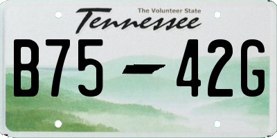 TN license plate B7542G