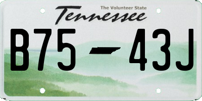 TN license plate B7543J