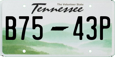 TN license plate B7543P