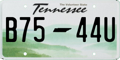 TN license plate B7544U