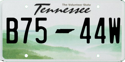 TN license plate B7544W