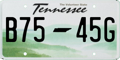 TN license plate B7545G