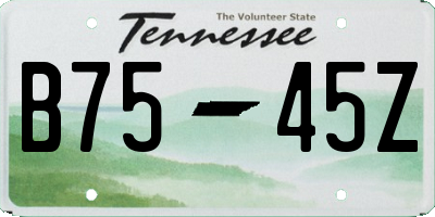 TN license plate B7545Z