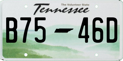 TN license plate B7546D