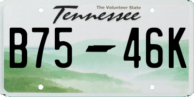 TN license plate B7546K