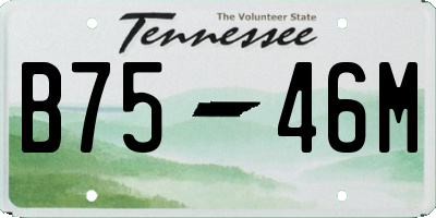 TN license plate B7546M