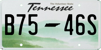 TN license plate B7546S