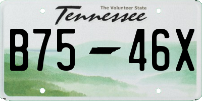 TN license plate B7546X