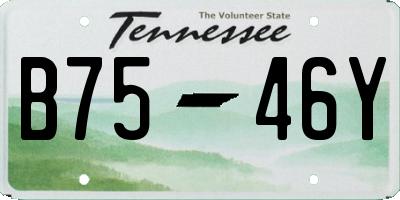 TN license plate B7546Y