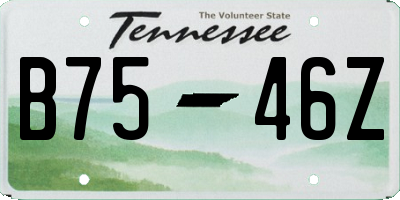 TN license plate B7546Z