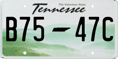 TN license plate B7547C