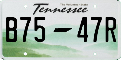 TN license plate B7547R