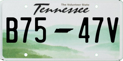 TN license plate B7547V