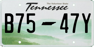 TN license plate B7547Y