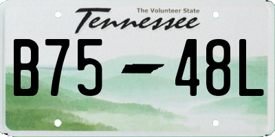 TN license plate B7548L